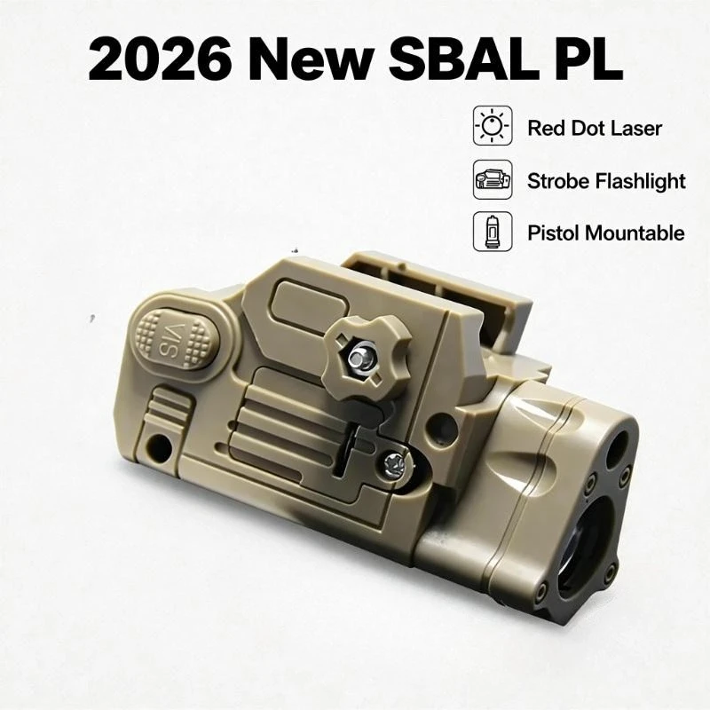 

Новый 2026 SBAL PL: Лазерный целеуказатель с красной точкой, стробоскопом и фонариком, пластиковый, для пистолета, подвесной, LED-лампа для страйкбола и охоты