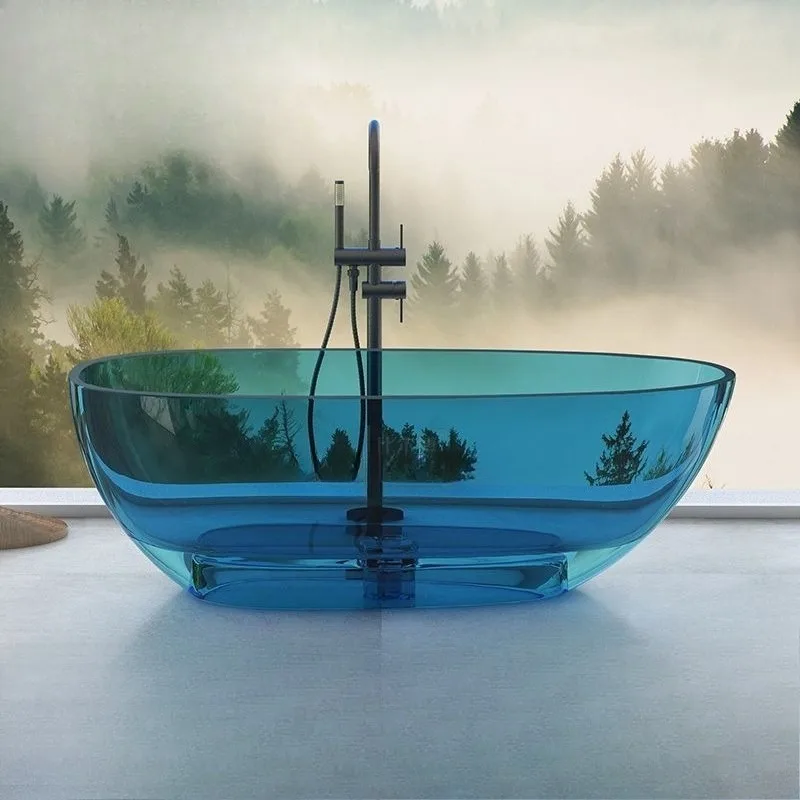 

Transparent bathtub, crystal colored resin, independent integrated hotel homestay