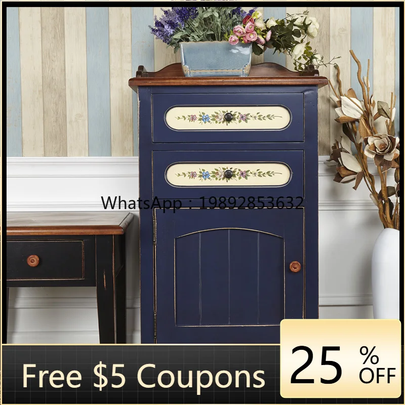 

1American Country Solid Wood Chest of Drawers Foyer Bedroom Hallway Shoe Cabinet Modern Minimalist Locker Furniture