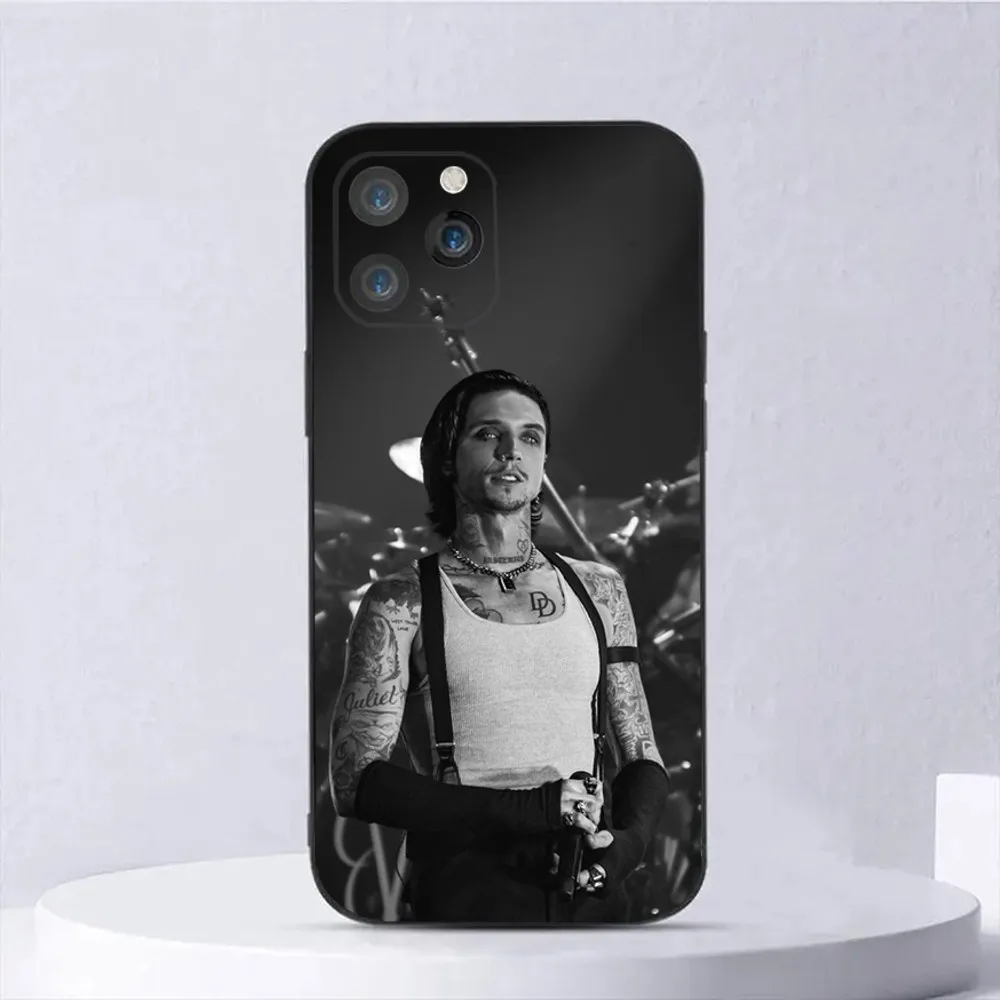 Singer Andy Biersack Phone Case For iPhone15,14,13,12,11,Pro,Max,Plus,Mini,X,XS,XR,8,7,6,S,Plus,SE Soft Black Case