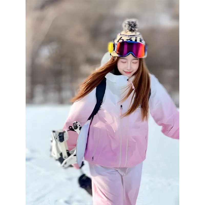 Ski Jacket&Pant Windbreaker Waterproof Men Women Snowboarding Clothing Thermal Insulation Hooded Snow Wear Winter Outdoor