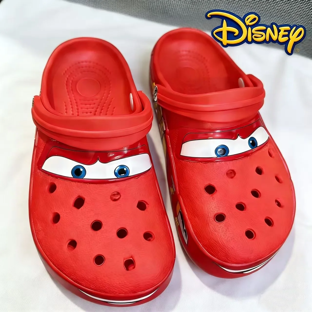 

New 95 Mcqueens Pixar Cars Cartoon Solid Waterproof Slippers Hole Sandals Outdoor Sand Sandals Casual Breathable EVA Adult Shoes