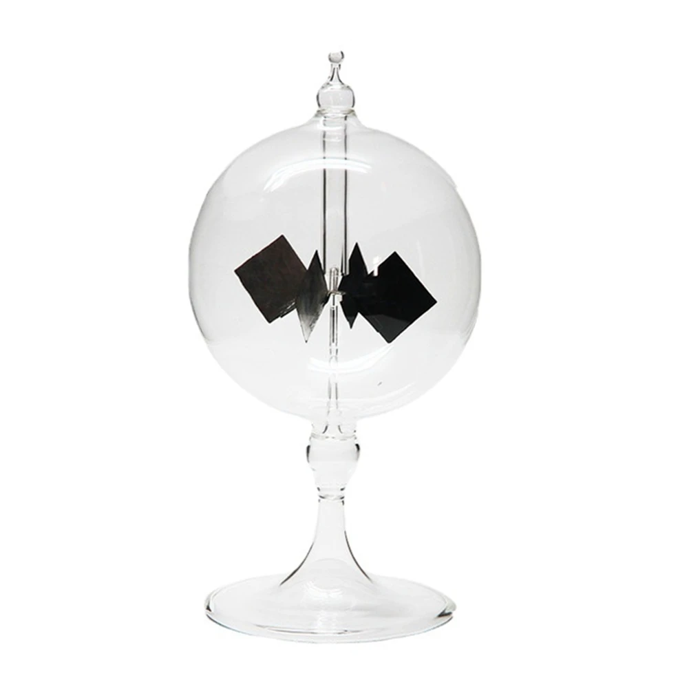 B62B 4 Blades Rotating Glass Windmill Solar Powered Crookes Radiometer Light Mill/Educational Teaching Study Tool B