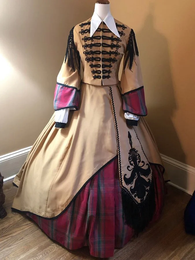 Movie Gone With The Wind Scarlett O'hara Cosplay Ball Gown Victorian Civil War Featured Dress Scarlett Scottish Plaid Dress