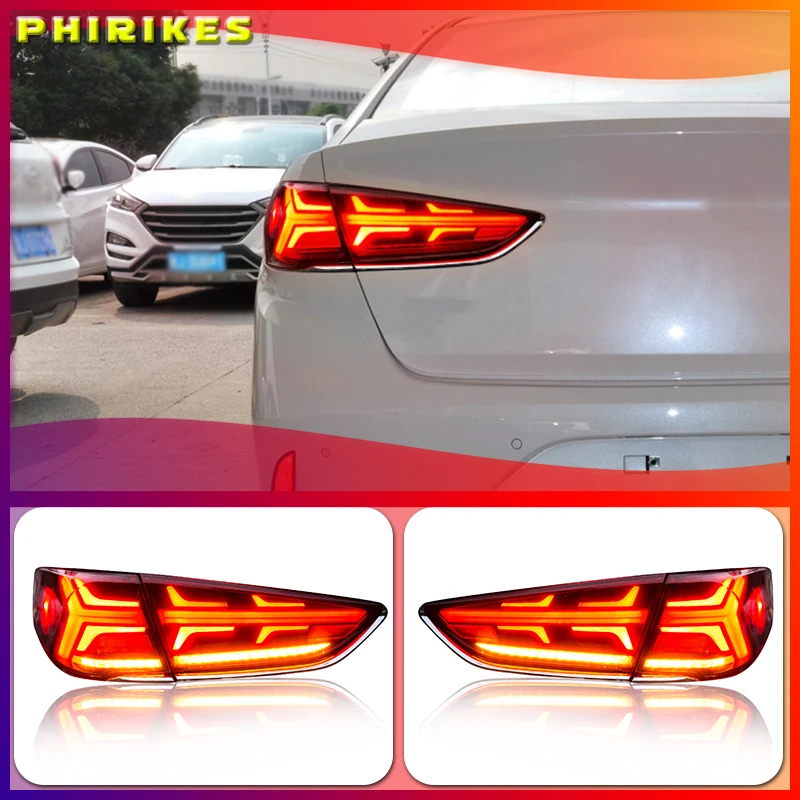 New LED Taillights Assembly For Hyundai Sonata 9 18-19 LED Rear Lamp Brake Reverse Light Rear Back Up Lamp DRL Car Tail lights