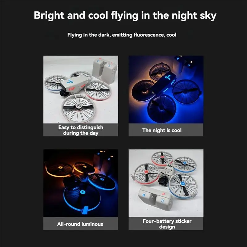 DT23 Luminous Sticker for DJI Flip Drone Anti-Scratch Protective Film Night Safety Cool Flight Accessories Red+Blue