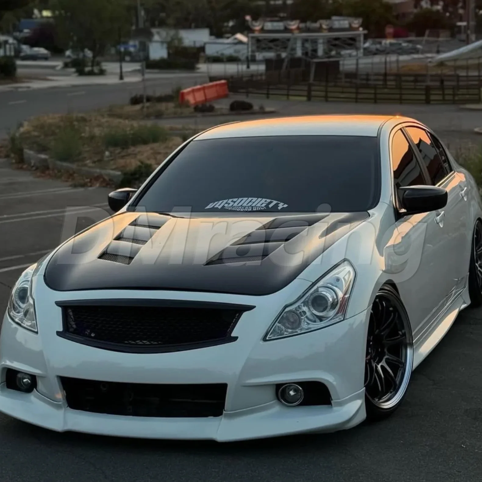 Amuse Style Carbon Fiber Vented Hood Bonnet for Infiniti G37 Q60 Sedan 4 Door 2007-2015
