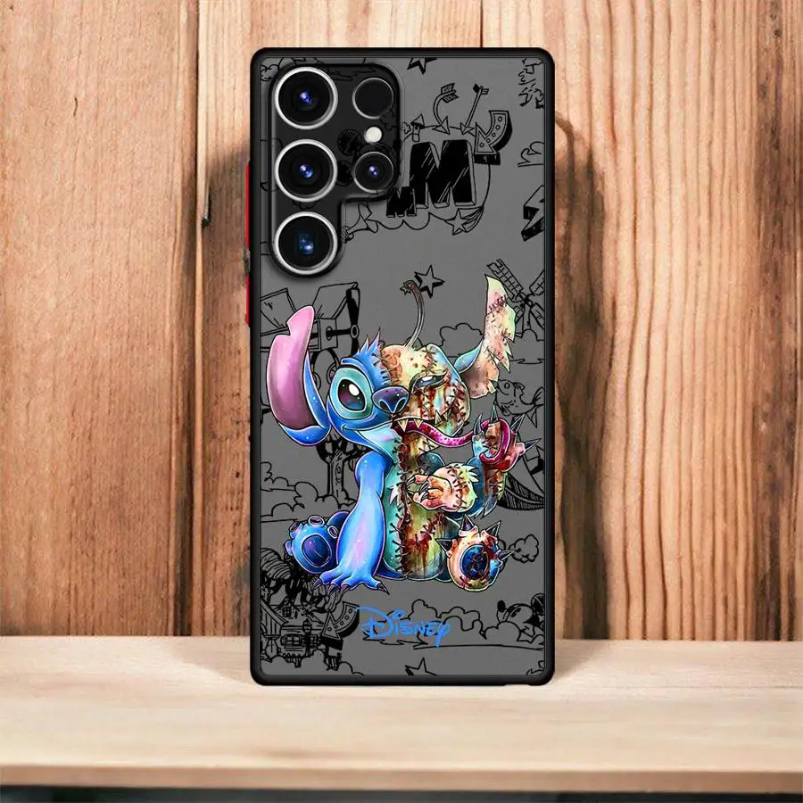 New Black Mickey Stitch Phone Case For Oppo Reno8 Reno7 Reno6 Reno5 Reno4 Reno3 Reno2 T Pro 4G 5G Matte Clear Back Cover