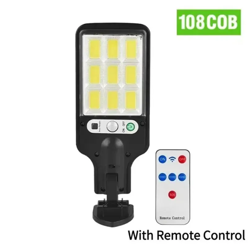 72/108 COB Sensor Solar Lights Outdoor LED Street Garden Solar Lamps 3Modes Waterproof Motion Sensor Remote Control Wall Light