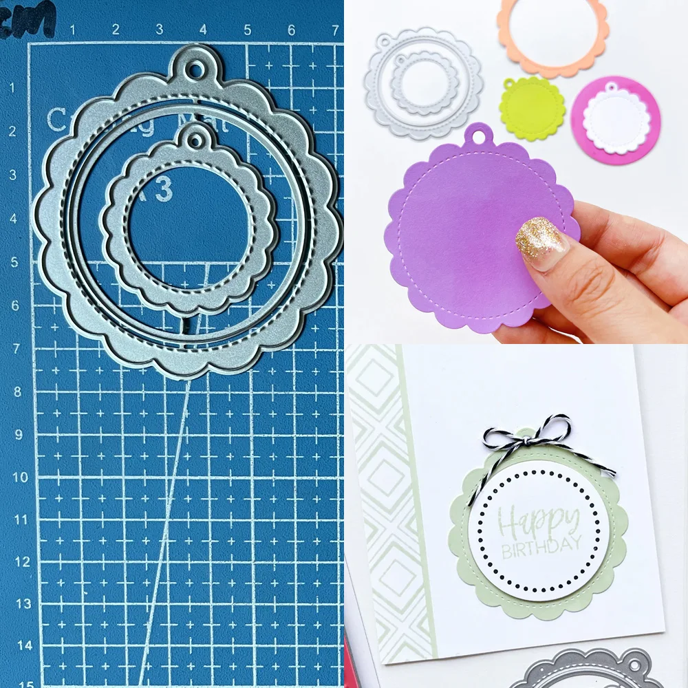 Lucky Goddess Metal Cutting Dies Scallop Tag Diy Scrapbooking Photo Album Decorative Embossing Paper Card Crafts