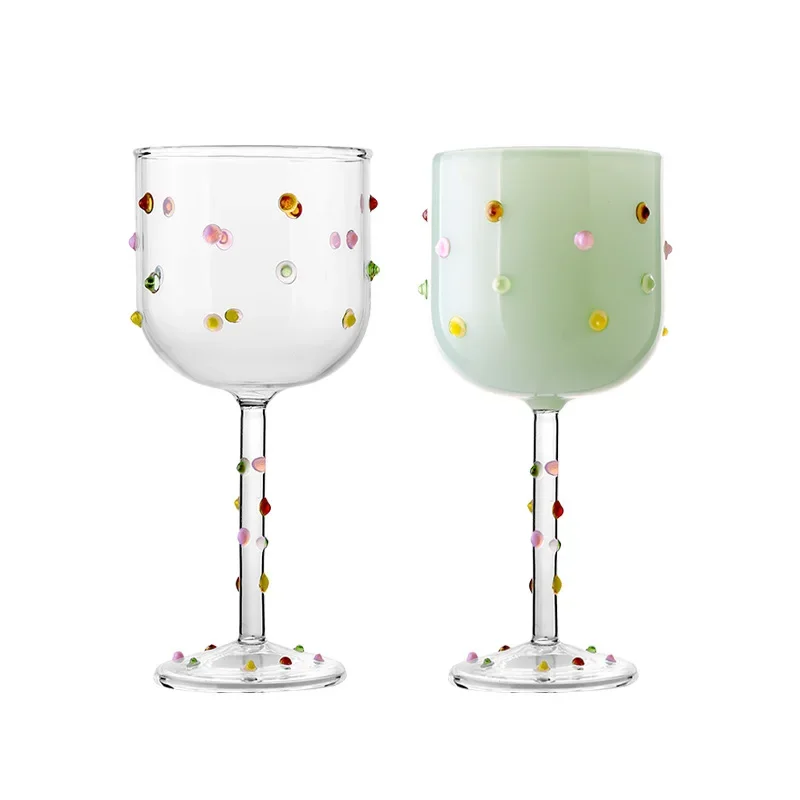 1 Piece 300ML Creative Colorful Sugar Bean High-color Wine Glass Tall Glass Red Wine Glasses Western Wine