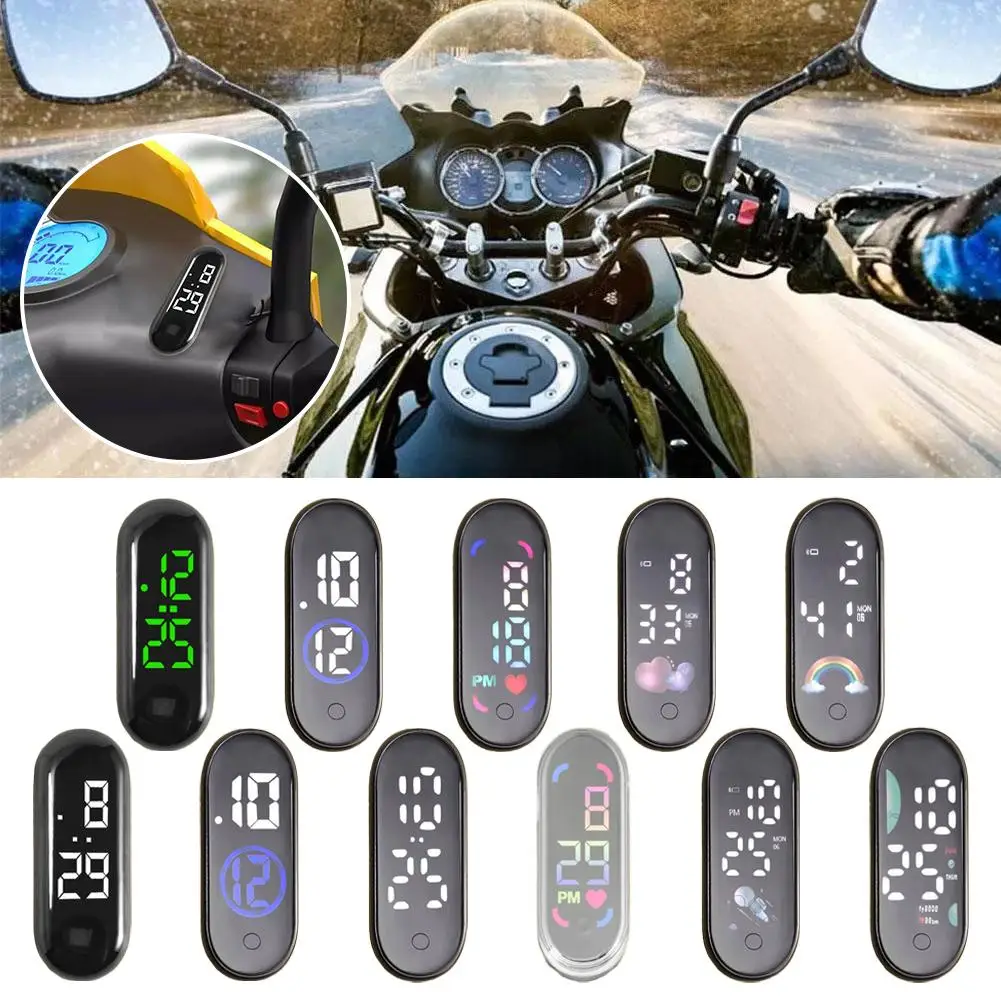 Luminous Motorcycle Car Clock Auto Internal Stick-On Accessories Mechanics Car Mini Quartz Ornament Waterproof Watch Clocks G9N1