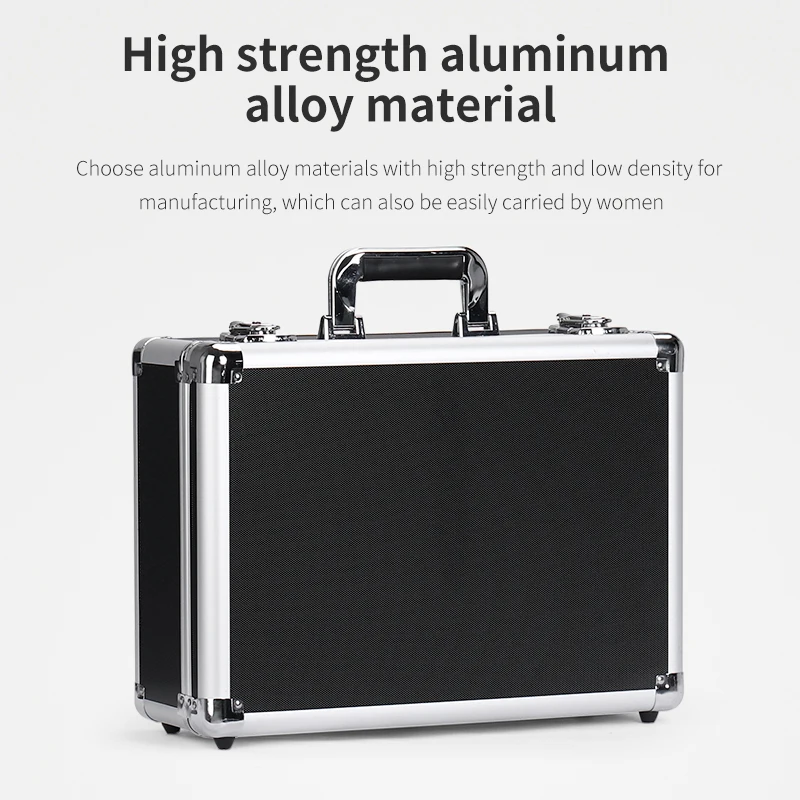 Aluminum Alloy Case Aluminium Alloy Toolbox with Handle Portable Storage Case Foam Filled Shockproof Tool Case Tools Organizer B view 6