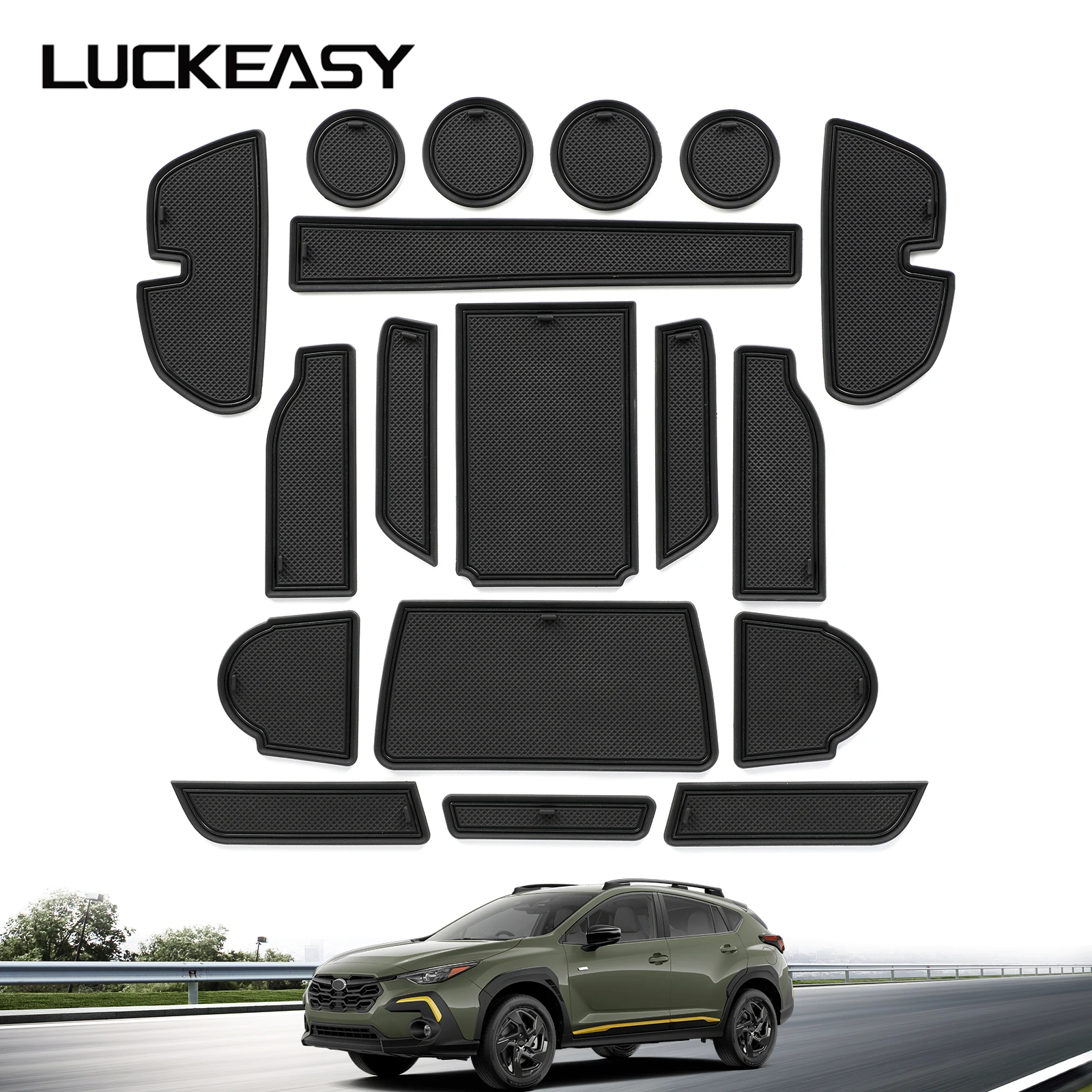 for Subaru Crosstrek 2024-2025 Car Gate Slot Mat Interior Accessories Non-Slip Mats Cup Holders Protective Pads