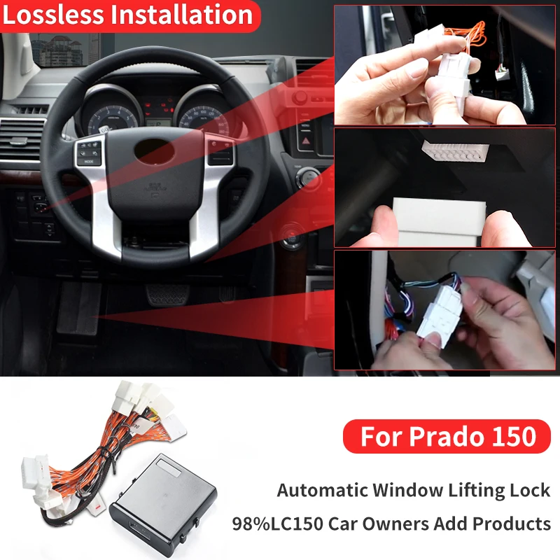 Automatic Closed Window + Lock Door + Rearview Mirror Folding OBD Module for Toyota Land Cruiser 150 LC150 2010-2017 Accessories