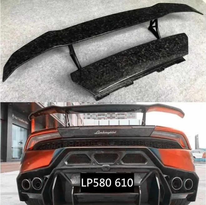 

New！ Real Forge /Carbon Fiber Car Rear Wing Trunk Lip Spoiler For Lamborghini Huracan LP580 LP610 2014 2015 2016 2017 2018 2019