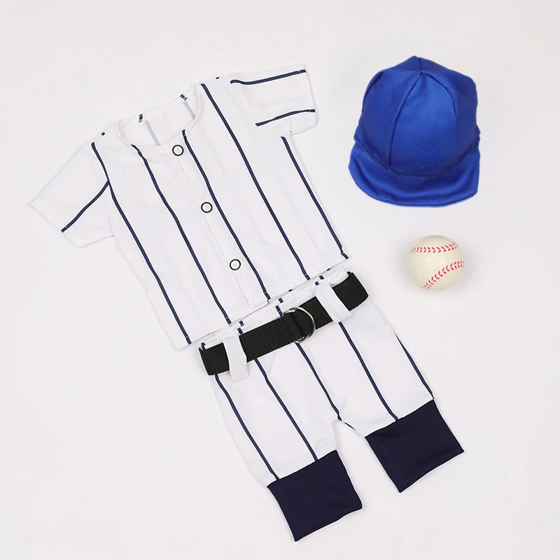 Newborn Photography Props Baby Outfits Jumpsuit Set Baseball Hat Baby Studio Shooting Photo Accessories Clothing