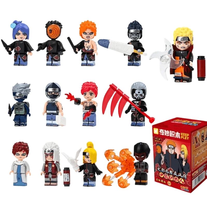 Keeppley Naruto Shippuden Blocks Second Wave Might Guy Pain Konan Jiraiya Gaara Blocks Assembled Figures Toy Gift Collection