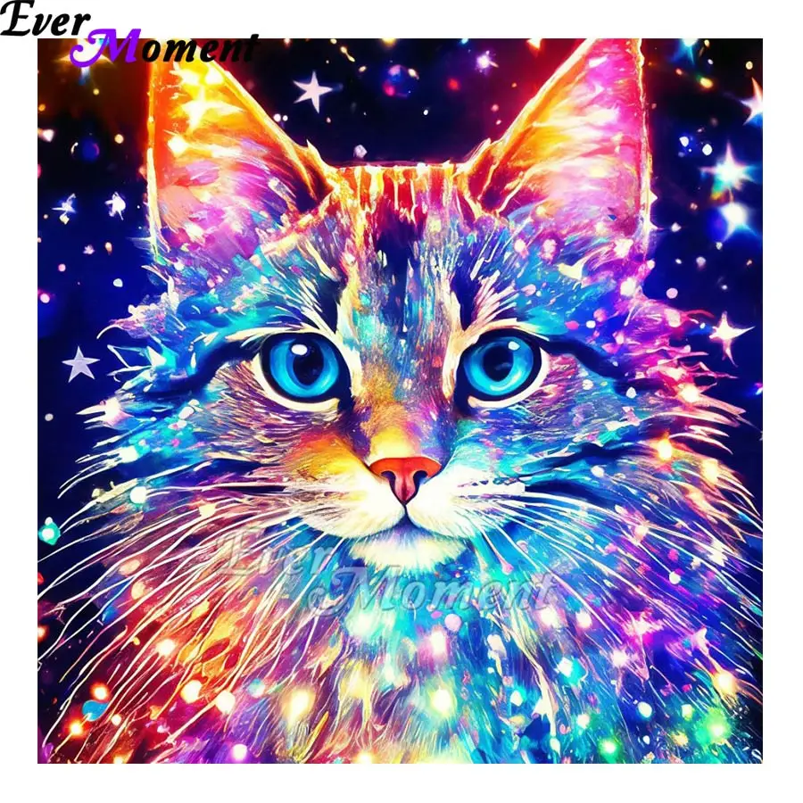 

Ever Moment Luminous Diamond Painting Glow in the Dark Cat Home Decor Accessories Wall Decoration Cross Stitch Kit ASF2807