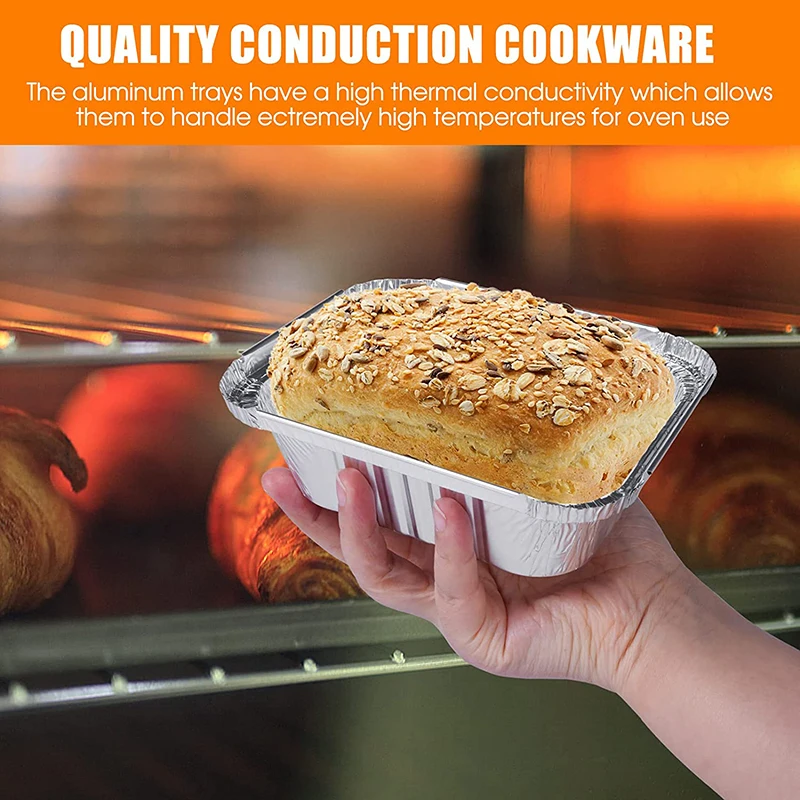 

Takeout tin foil baking tray - Cooking utensils are perfect for baking cakes, brownies, bread, meat patties, lunch boxes