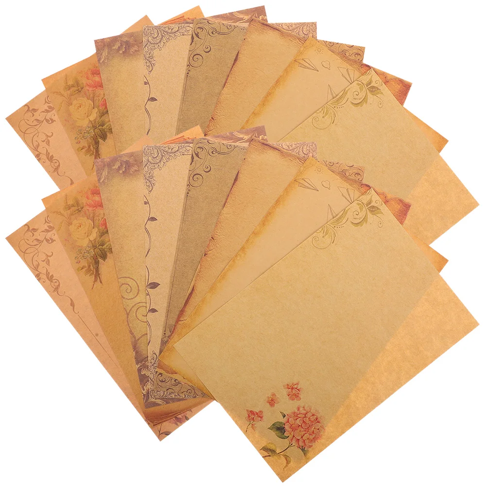 

40 Sheets Stationary Paper Kraft Vintage Decor for Writing Letters Supplies Note