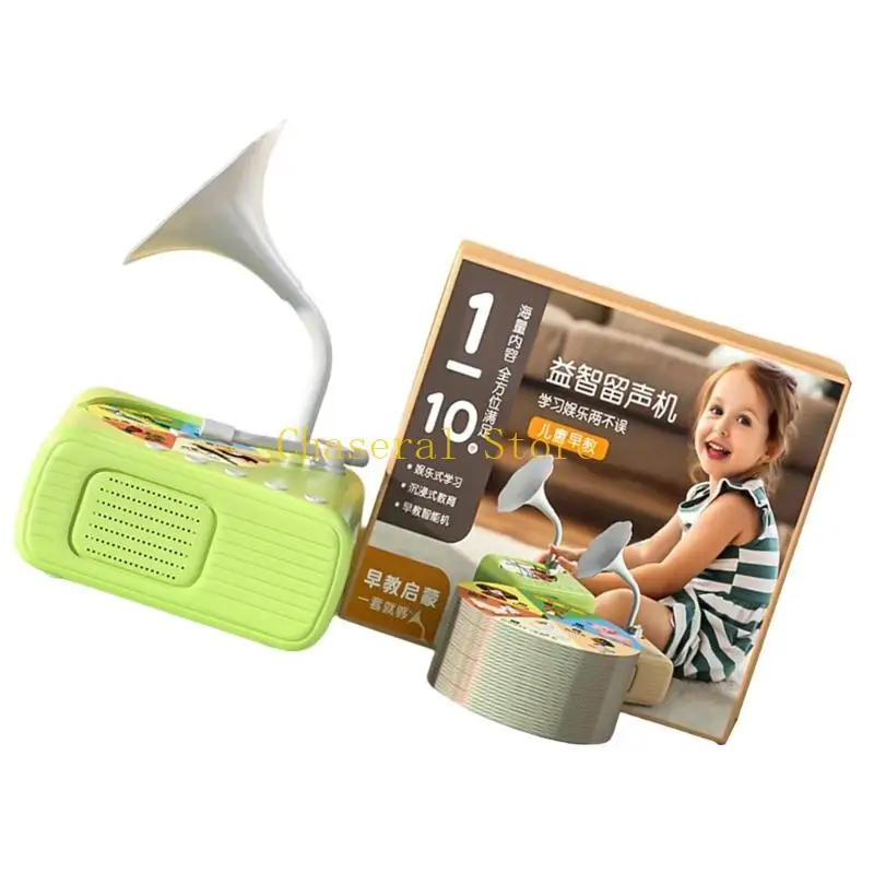 E7ce interactief grammofoon muziekspeler speelgoed voor kinderen met 96 kaarten USB -oplaad