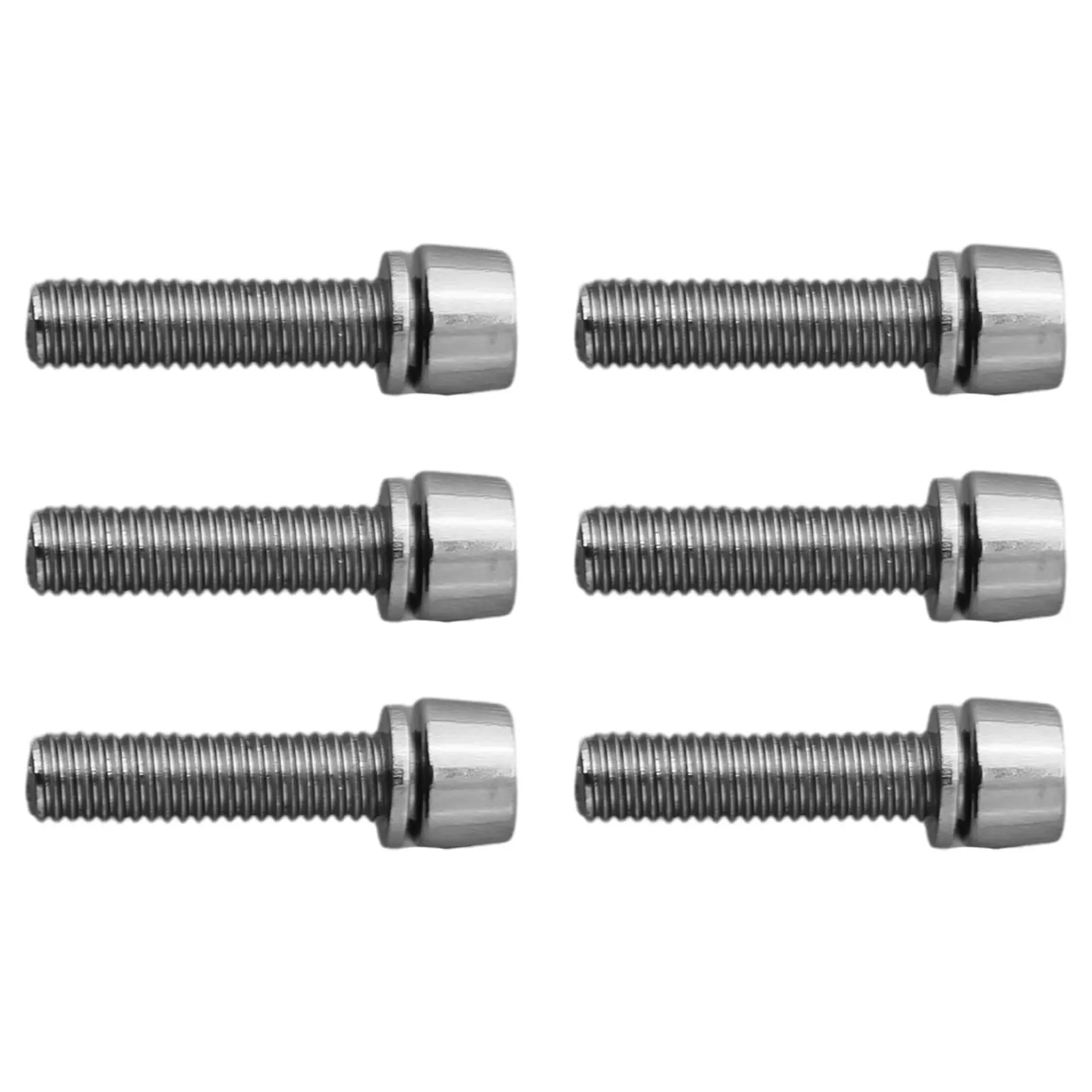 6pcs M5/M6 Bolts CNC Anode Cut Titanium Bike Stem Bolts Rust-Proof High-Strength For All Weather MTB Road Bike Handle Screws