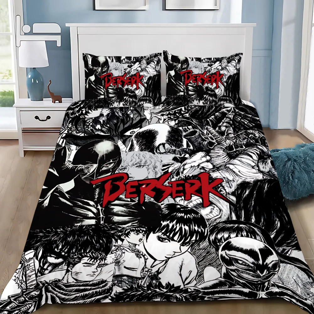 Anime Duvet Cover Pillowcase Bedding Set Adult Boy B-Berserks Girl Bedroom Decoration Children Gift Single Double Large Size