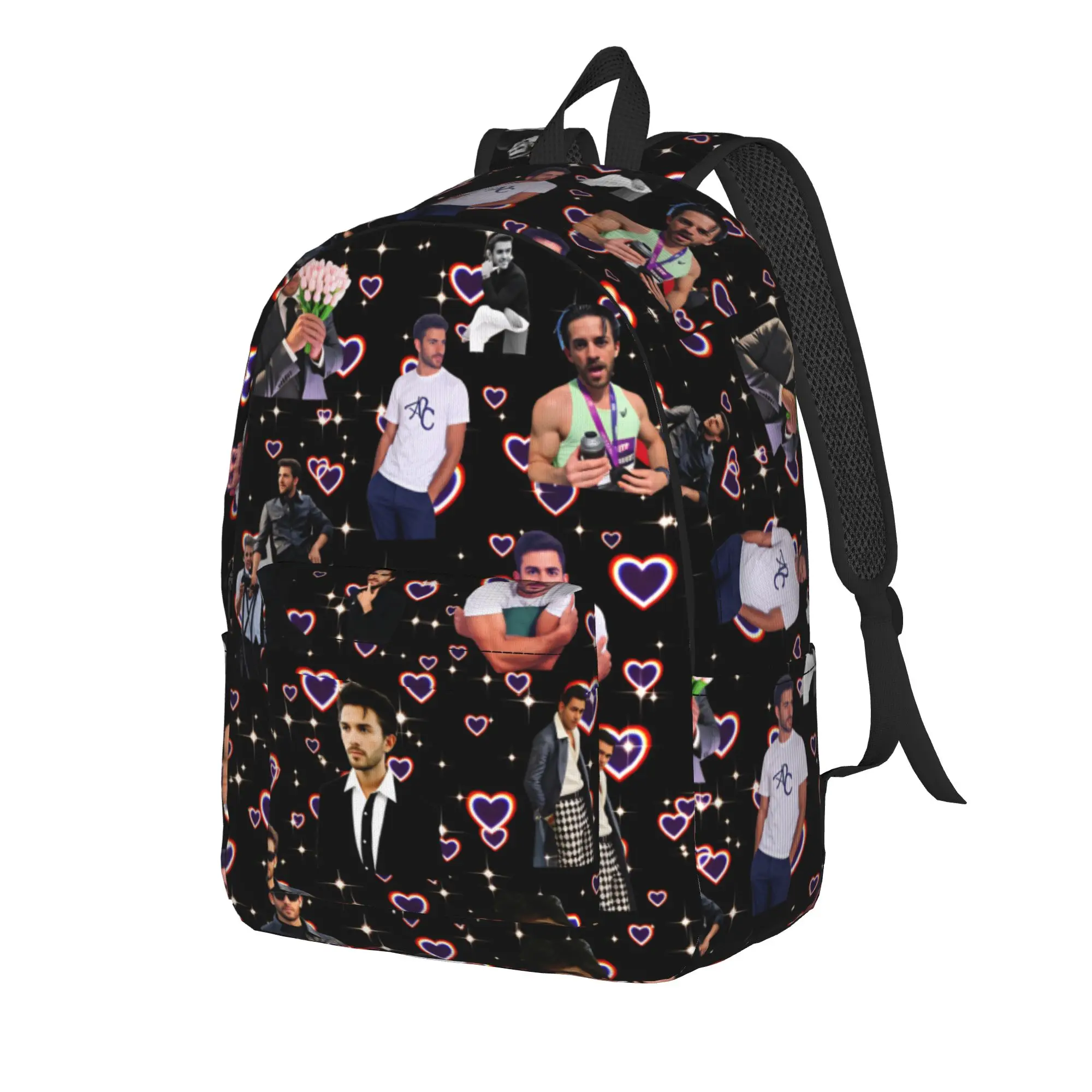 Jonathan Bailey Backpack  Kawaii Backpacks Male Camping Soft High School Bags Custom Rucksack