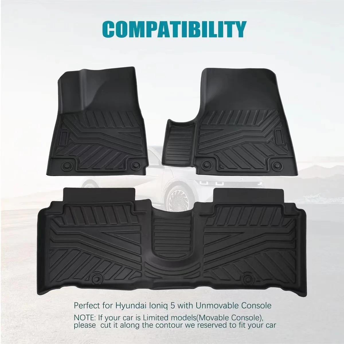 Car Floor Mat For Hyundai IONIQ 5 EV 2021 2022 2023 2024 Dirt-resistant Pad Foot Carpet LHD Covers TPE Muds Set Auto Accessories