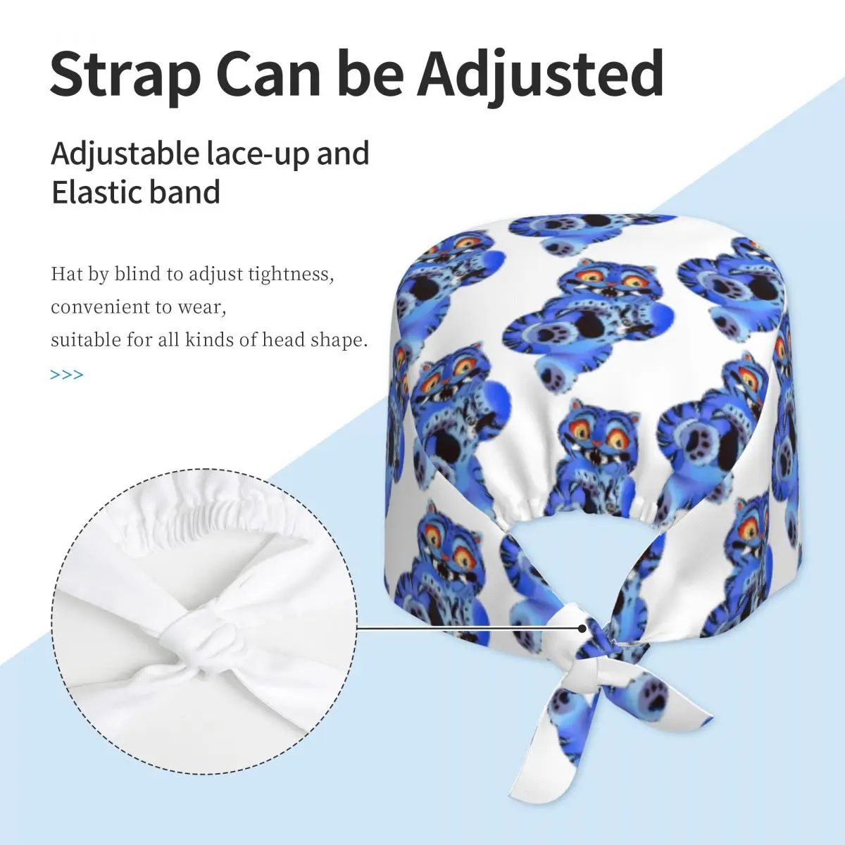 Work Scrub Cap KPop Demon Hunter Nursing Hats Unisex Women Demon Trendy Medical Hat Soft Elastic Tie Back Design Working Caps