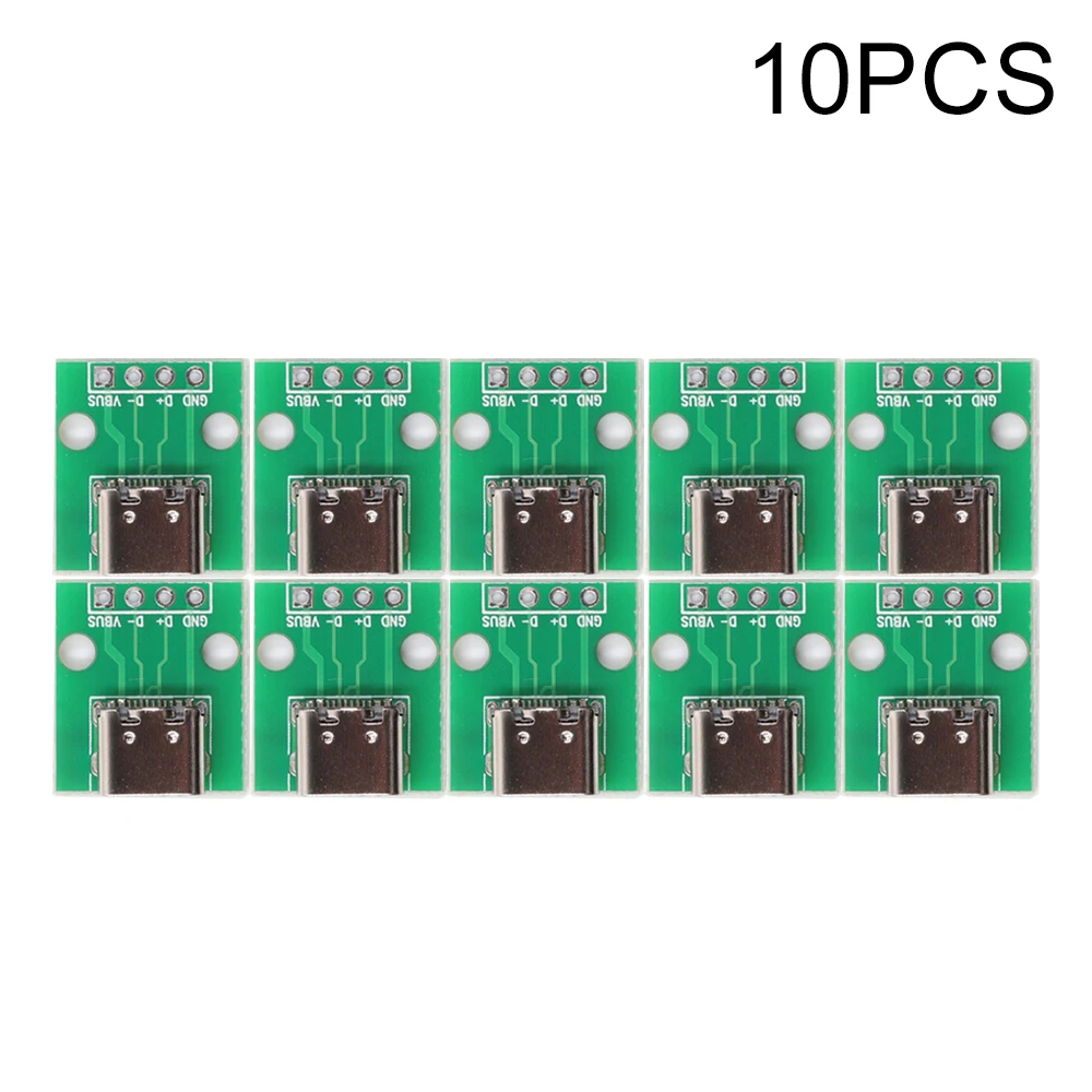 Tipo-C fêmea Base Adapter Board, frente e verso, frente e verso Plug para DIP4, Plug direto, módulo 4P, interface de dados de alimentação, placa adaptadora, 1 pc, 5 pcs, 10pcs