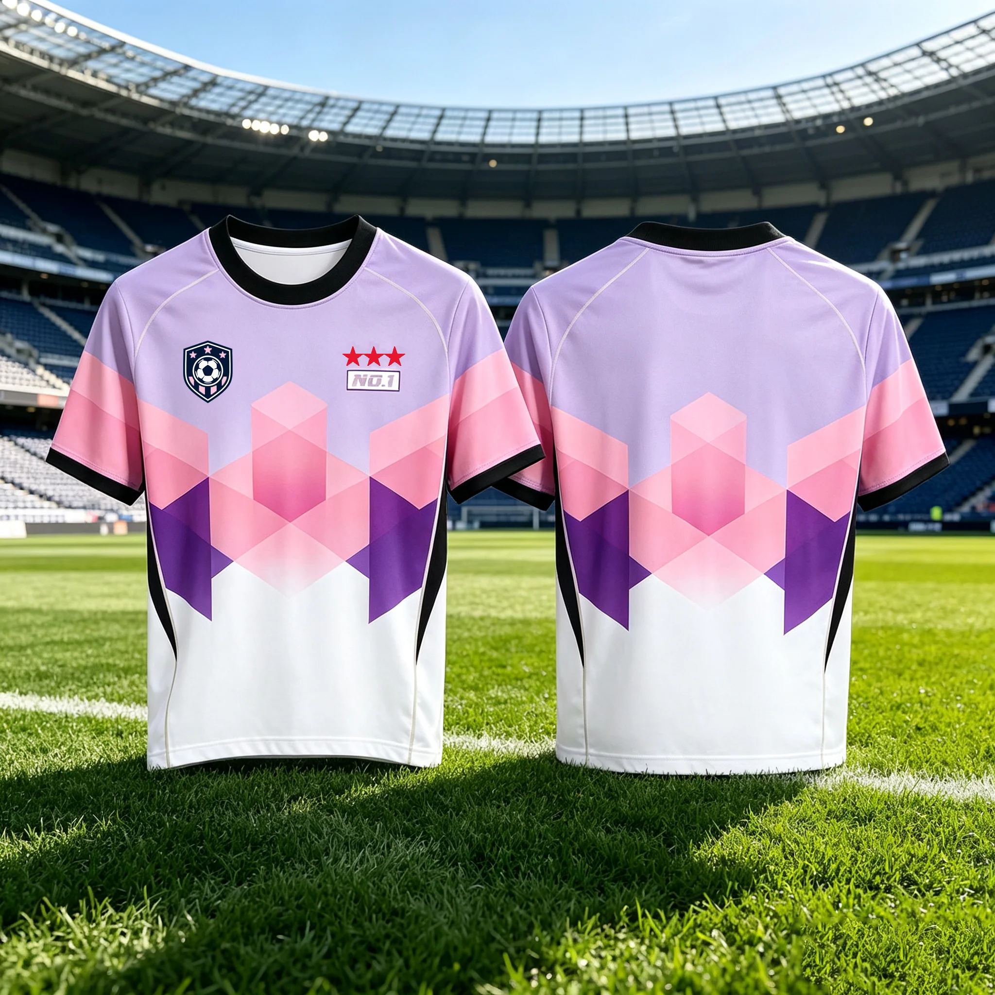 Gradient Color Football Training Jersey Short‑Sleeve Sport Shirt For Men Women Team Competition Wear