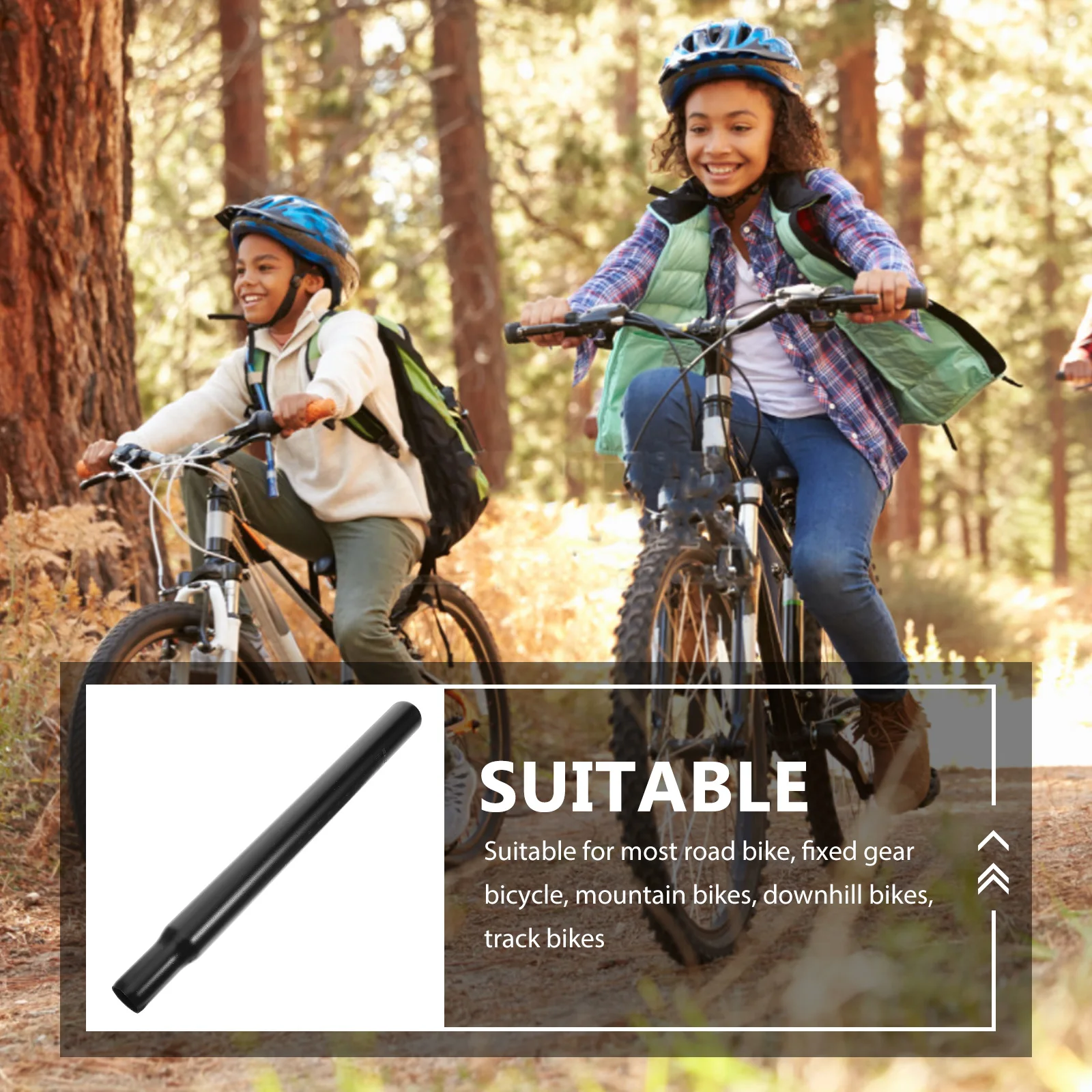 

High-carbon Steel Bicycle Seatpost 254x200mm Kids Post Tube Adjustable Replacement Fits Most Bikes Strong Durable Shock