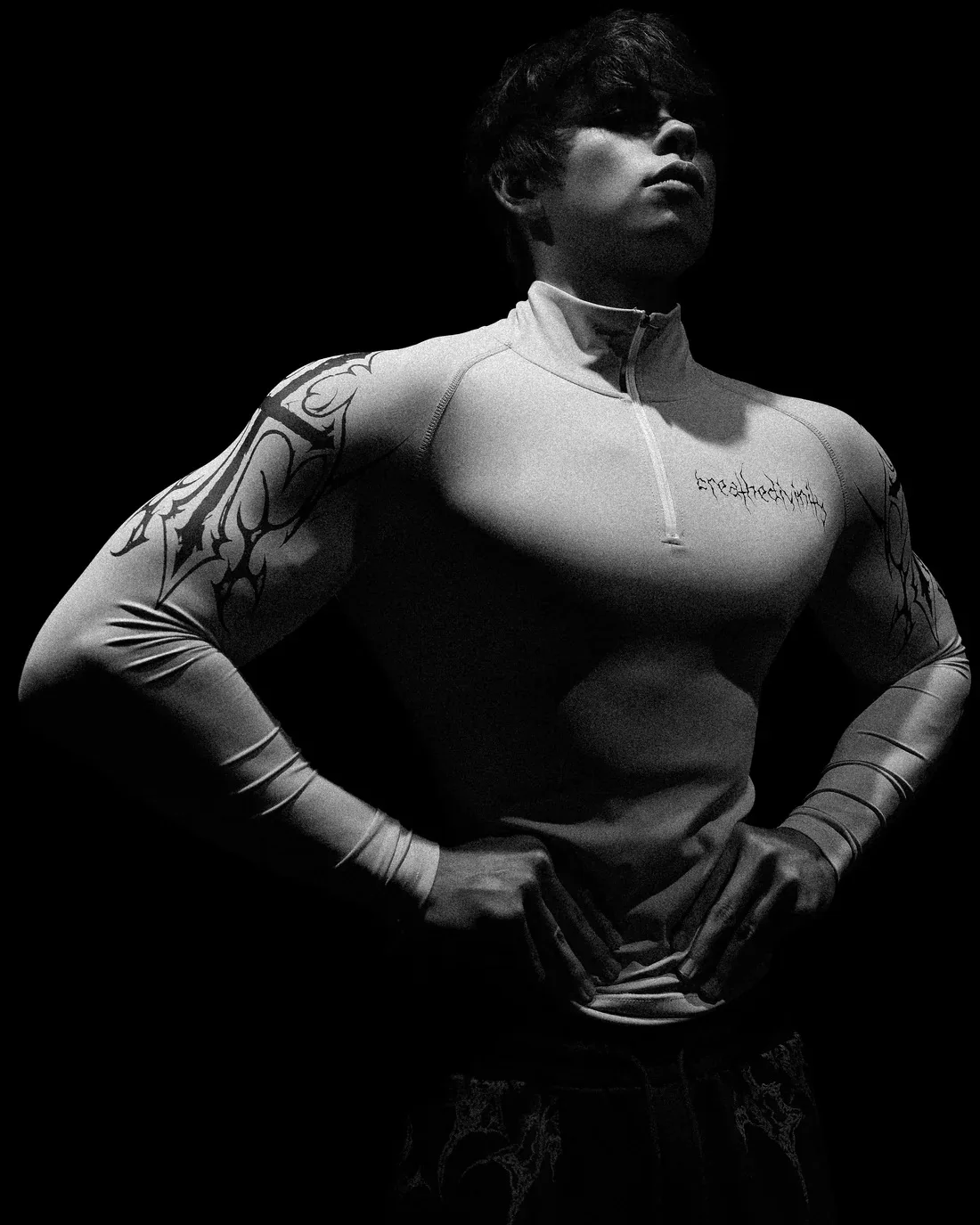 ​​Best Workout Shirt For Men - Quarter Zip Long Sleeve Moisture Wicking Slim Fit Athletic Top For Bodybuilding & Exercise​​ view 2