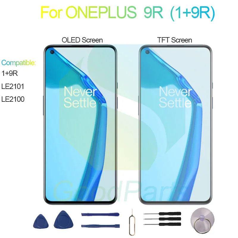 Para ONEPLUS 9R Tela de substituição 2400*1080 LE2101, LE2100 1 +
