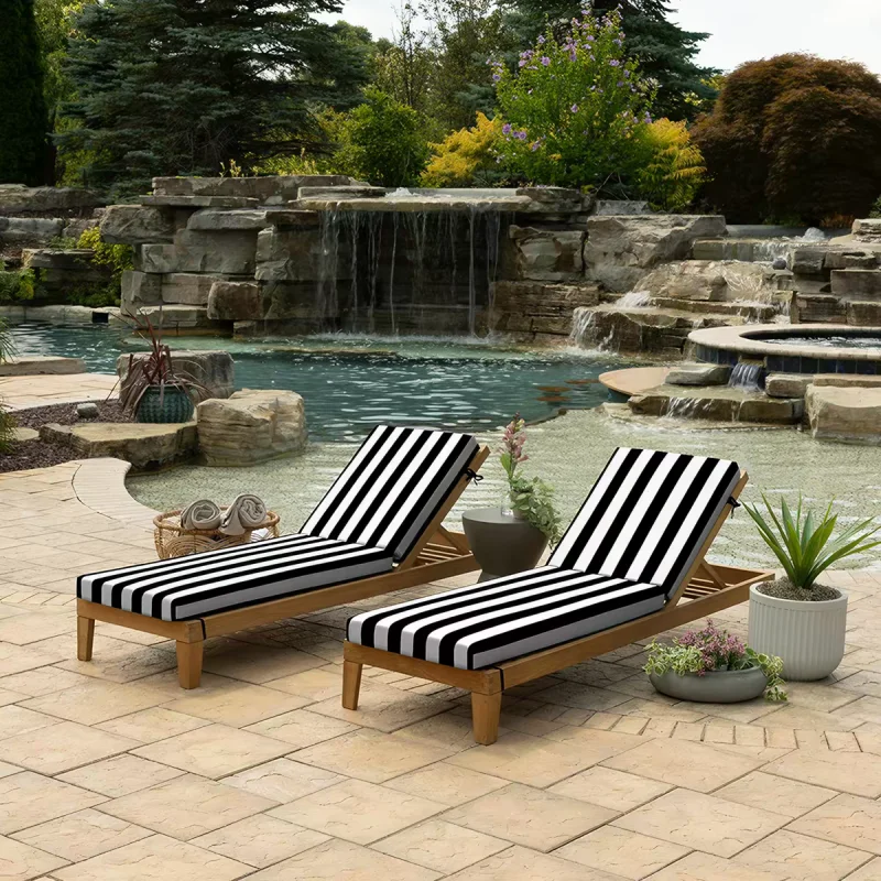 Outdoor Waterproof Sofa Cushion Custom Foldable Striped Bench Cushions Garden Sunscreen Lounge Chair Pad Bay Window Seats Pads