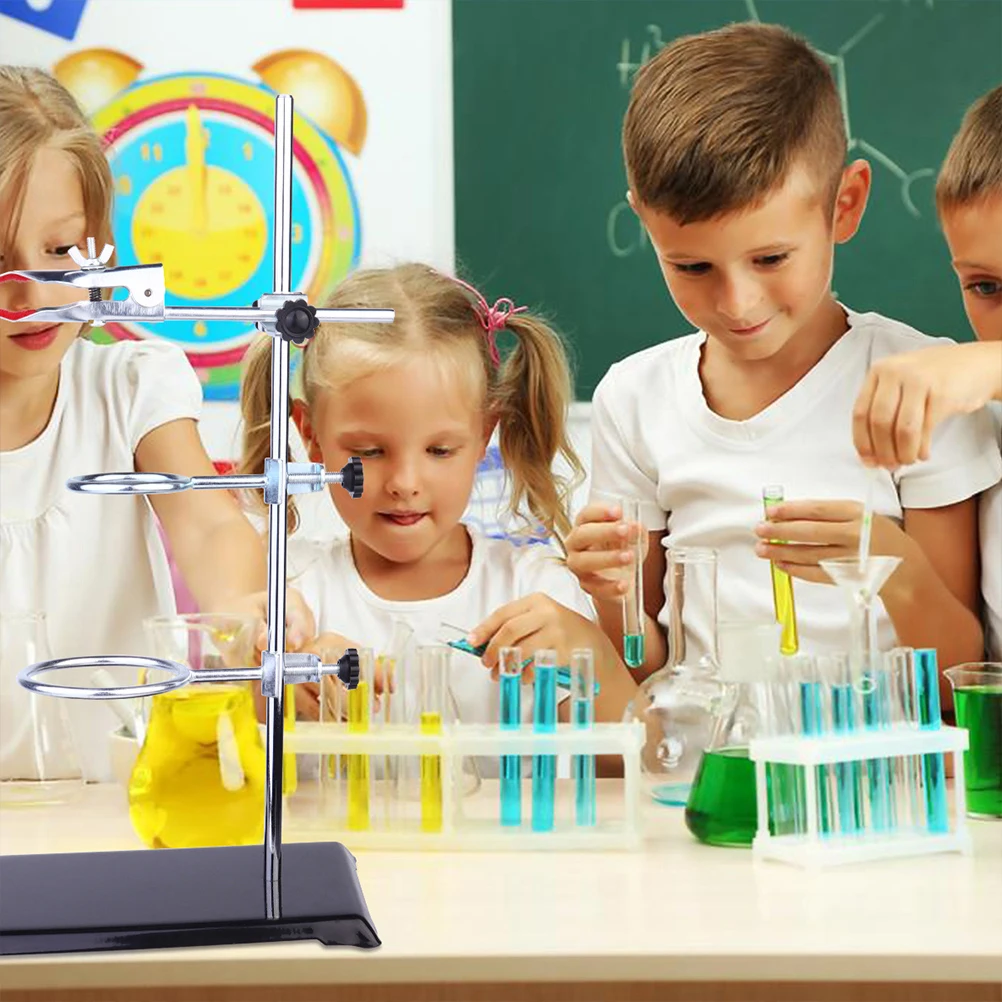 

Iron Stand 40cm Square Base Clamp Holder Lab Equipment Flask Beaker Test Tube Ring Stand Heavy Duty Stainless Steel Lab