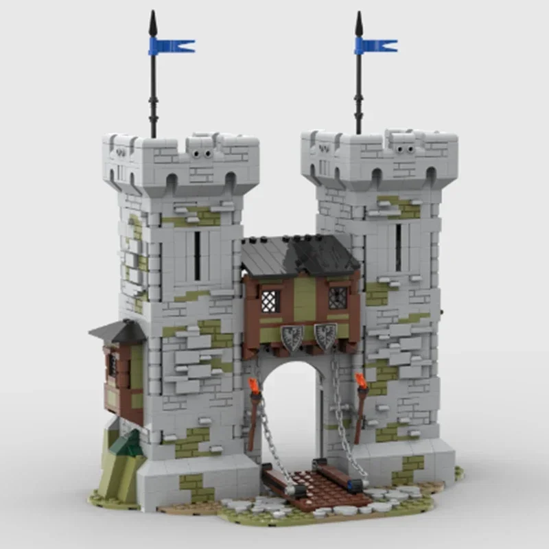 Mittelalter liche Festung Modell Moc Gebäude Ziegel schwarze Falken Schloss Technologie modulare Blöcke Geschenk Weihnachts spielzeug DIY Sets Montage