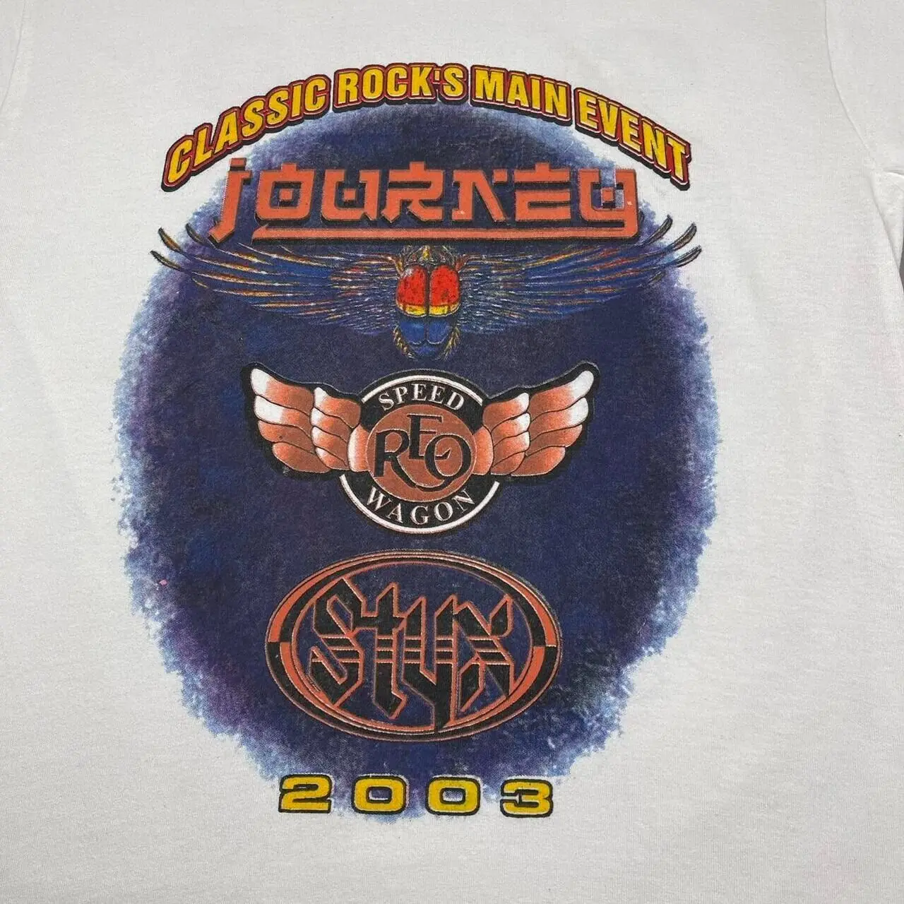 Vintage 2003 Classic Rocks Tour Journey Styx REO Speedwagon T Shirt Fans Mu