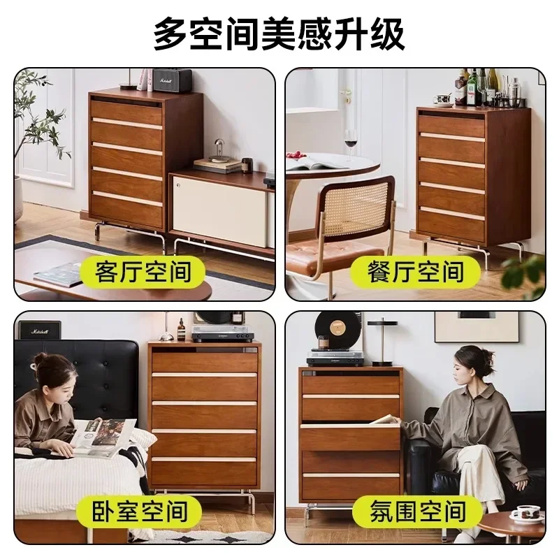 

yj21 Retro solid wood storage locker, living room against the wall, side drawer cabinet