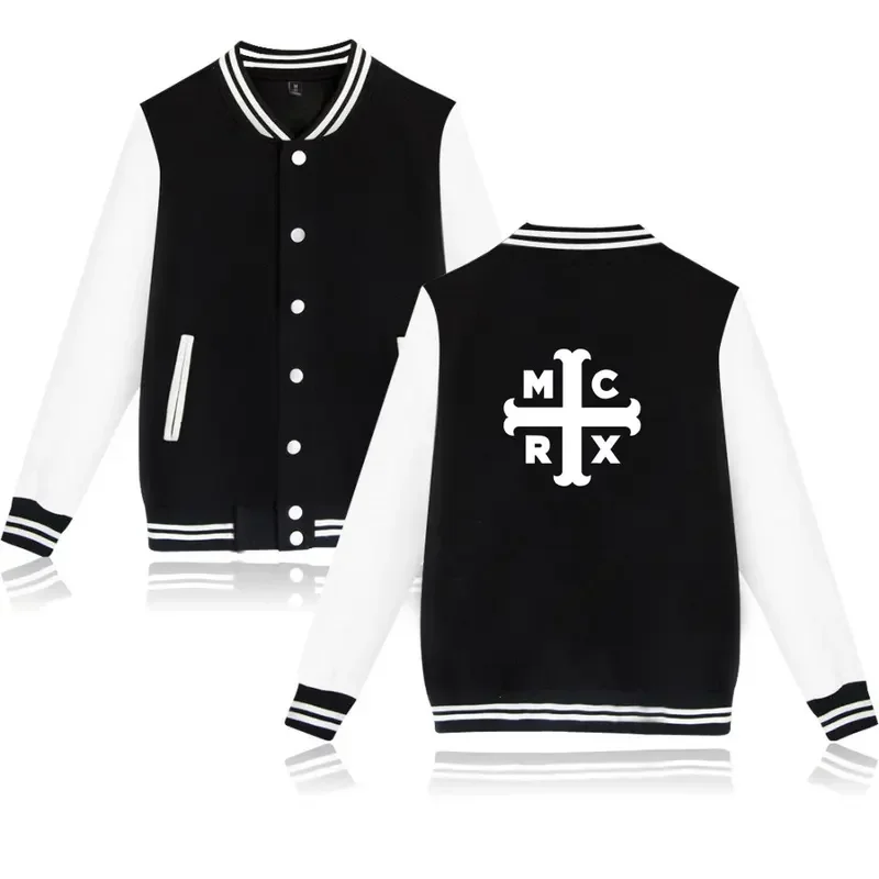 

My Chemical Romance letter print hip hop Baseball Jacket men women Sweatshirts coats casual long sleeve hoodies Jackets tops 4XL