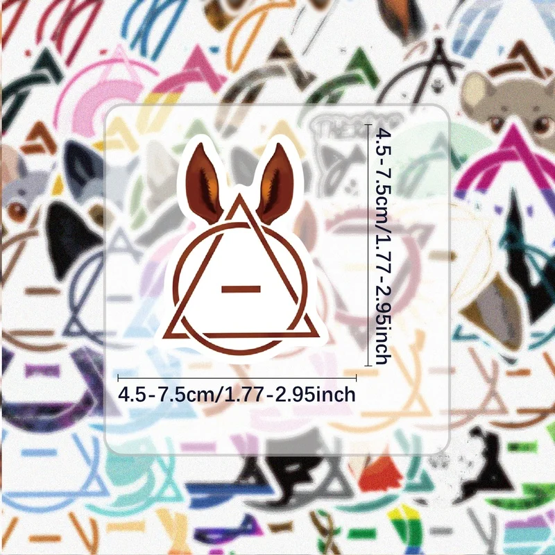 50 ملصقًا ديكورًا على الجدران Therian، شارات لاصقة نابضة بالحياة، أنماط متعددة بدون تكرار، مناسبة لزجاجات المياه وأجهزة الكمبيوتر المحمولة وحقائب السفر وألواح التزلج والقيثارات وديكورات الحفلات