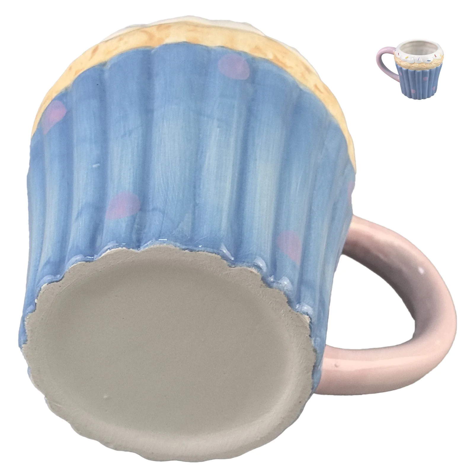 

Ceramic Muffin Shaped Coffee Mug 510Ml Unique Cupcake Milk Cup Novelty Latte Tea Cup Handmade Dessert Pattern Breakfast Mug