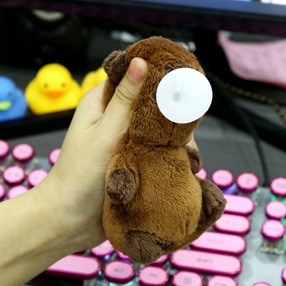 Portachiavi in peluche Capibara con puntelli pendenti leggeri da appendere a bolle di compressione per la decorazione della borsa chiave