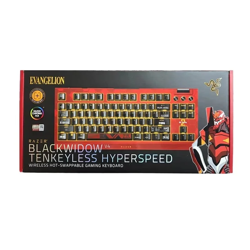 NEW Razer Evangelion EVA Unit-02 Wireless Mechanical Gaming Keyboard Hot-Swappable RGB Red Metal Panel PC