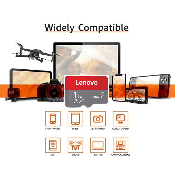 Lenovo-V60 Cartão de Memória de Alta Velocidade, Mini Cartão SD, Cartão Micro TF, 2TB, A2, 512GB, 256GB, 128GB, 256GB, Use com Nintendo Switch