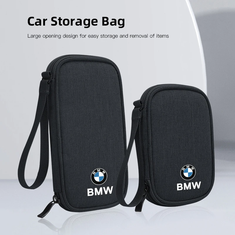 Small headphone storage bag hard shell data cable storage bag For BMW X1 X2 X3 X5 X4 X6 X7 G30 G20 G32 G11 G12 F40 F30 F20 F10