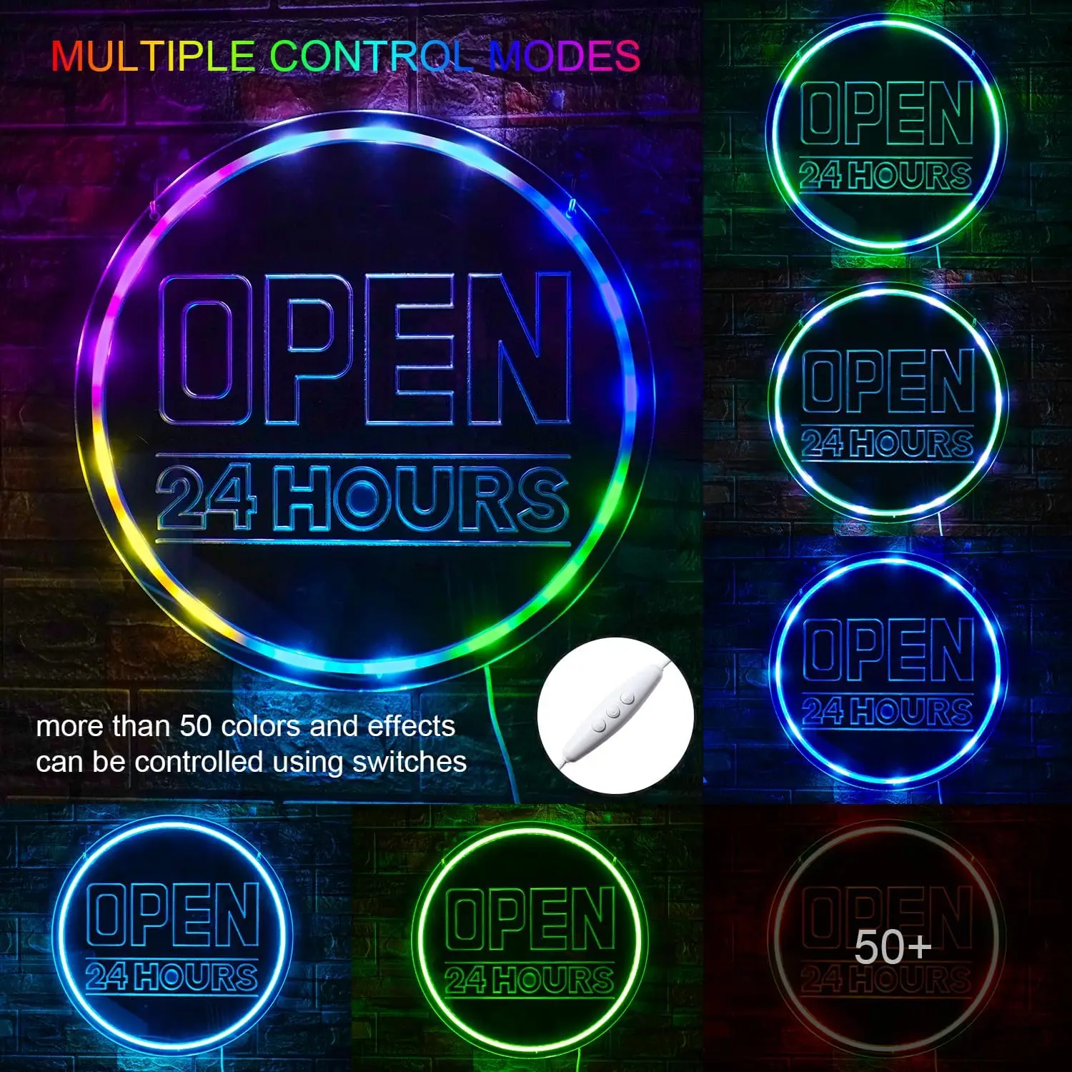 mirror illusion neon led signs room decor regulavel alimentado por usb janela loja de conveniencia decoracao bar aberto 24 horas 01