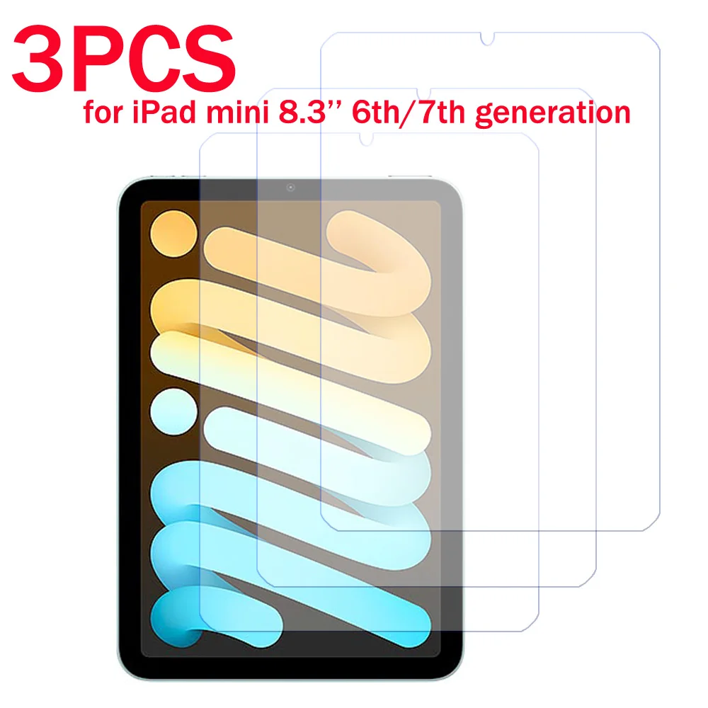 3PCS glass screen protector for iPad mini (2024) 7th generation 8.3'' tempered glass protective film for mini 6th 7th A17 Pro